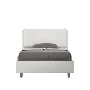Gestoffeerd bed 120×200 met lattenbodem kunstleer wit Annalisa Large Gestoffeerd bed 120×200 met lattenbodem kunstleer wit Annalisa Large
