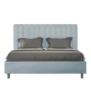 Gestoffeerd Bed 140×210 zonder lattenbodem microvezel lichtblauw Agueda Gestoffeerd Bed 140×210 zonder lattenbodem microvezel lichtblauw Agueda