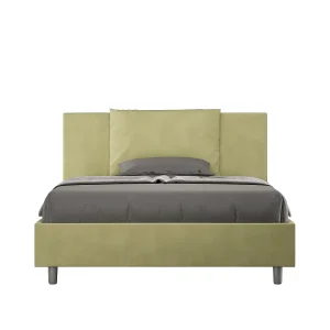 Gestoffeerd Bed 140×200 met lattenbodem microvezel groen Antea Gestoffeerd Bed 140×200 met lattenbodem microvezel groen Antea