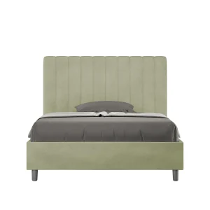 Gestoffeerd Bed 120×200 met lattenbodem microvezel groen Agueda