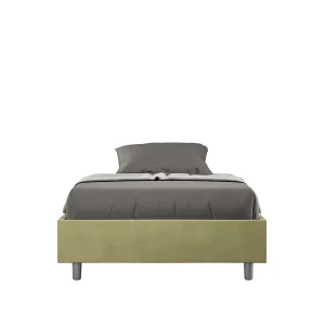 Gestoffeerd Bed 120×190 met lattenbodem microvezel groen Azelia Gestoffeerd Bed 120×190 met lattenbodem microvezel groen Azelia