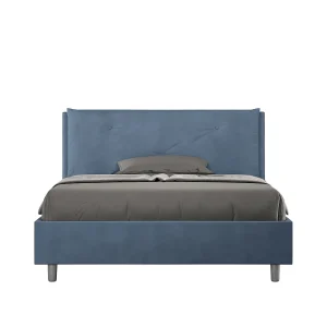 Gestoffeerd Bed 140×200 zonder lattenbodem microvezel blauw Appia Large Gestoffeerd Bed 140×200 zonder lattenbodem microvezel blauw Appia Large