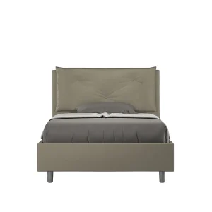 Gestoffeerd bed 120×190 met lattenbodem kunstleer cappuccino Appia Large Gestoffeerd bed 120×190 met lattenbodem kunstleer cappuccino Appia Large