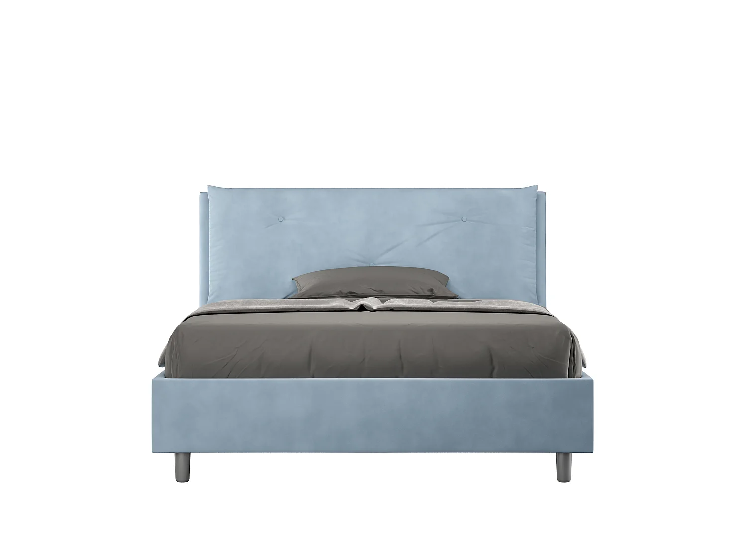 Gestoffeerd Bed 140x210 zonder lattenbodem microvezel lichtblauw Appia Large
