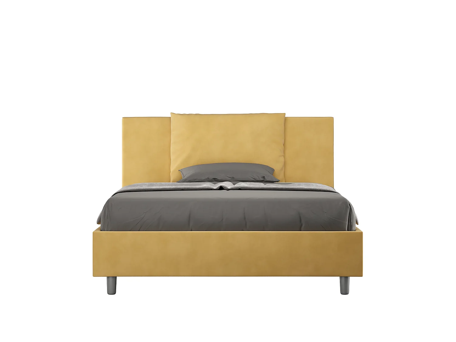 Gestoffeerd Bed 140x190 met lattenbodem microvezel oker Antea