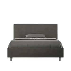 Gestoffeerd Bed 140×190 zonder lattenbodem microvezel grijs Adele Gestoffeerd Bed 140×190 zonder lattenbodem microvezel grijs Adele