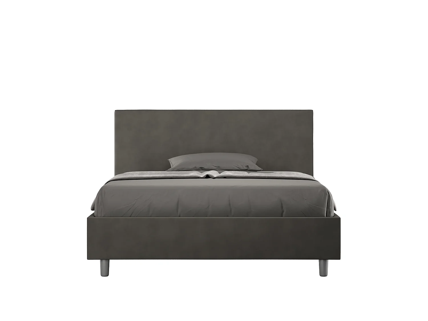 Gestoffeerd Bed 140x190 zonder lattenbodem microvezel grijs Adele