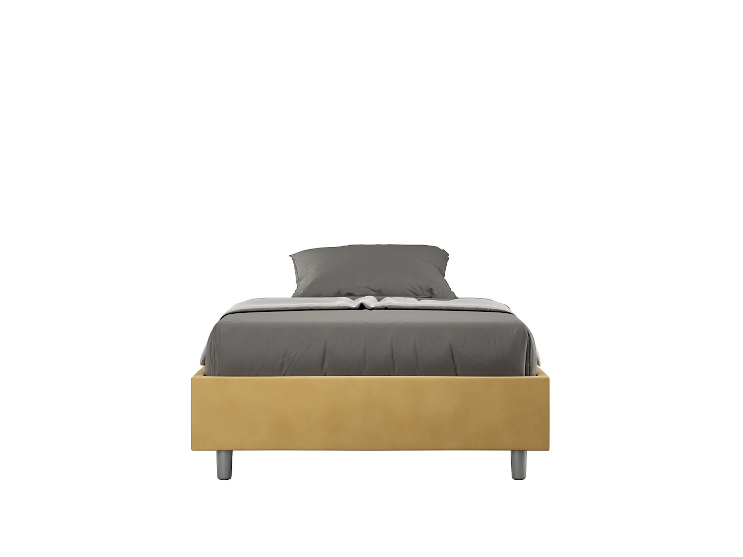 Gestoffeerd Bed 140x200 met opbergruimte microvezel oker Azelia