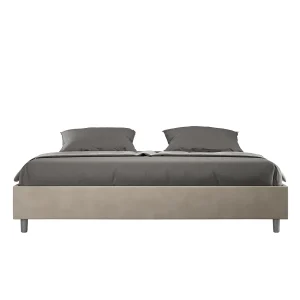 Gestoffeerd Bed 200×210 zonder lattenbodem microvezel zand Azelia