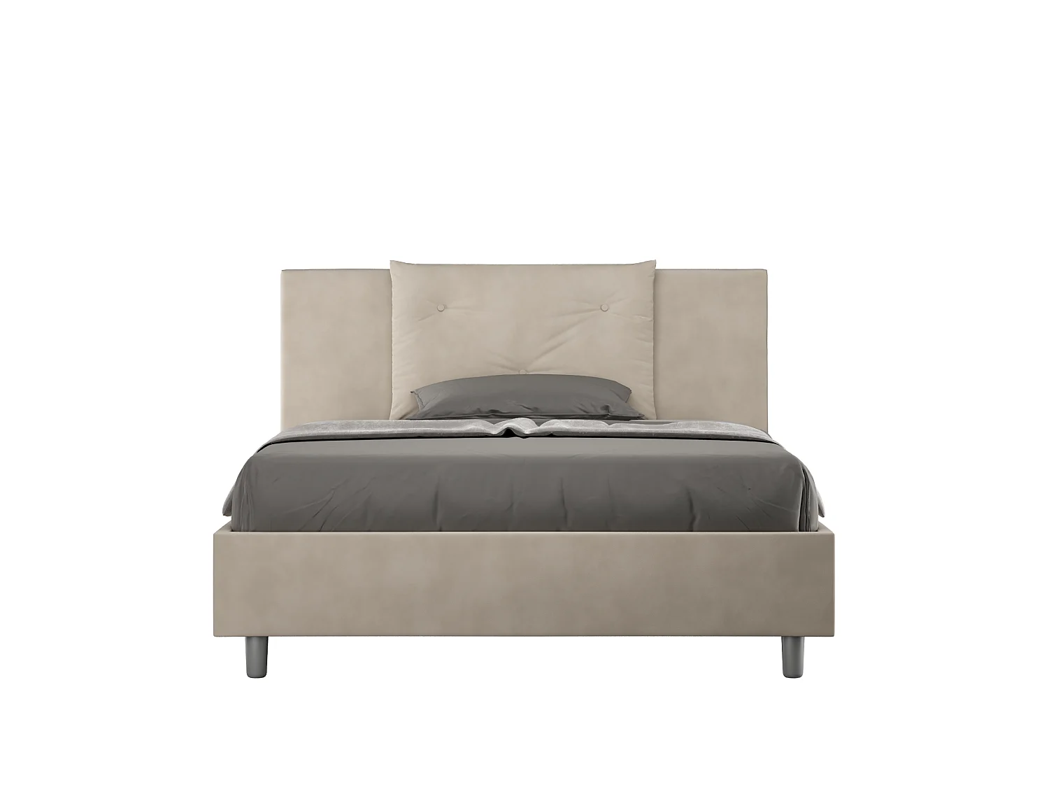 Gestoffeerd Bed 140x200 zonder lattenbodem microvezel zand Appia