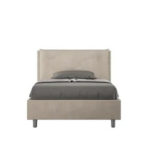 Gestoffeerd bed 120×210 met lattenbodem microvezel zand Appia Large