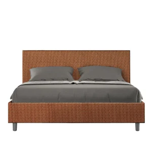 Gestoffeerd Bed 160×190 zonder lattenbodem stof Labirinto 04 oranje Adele