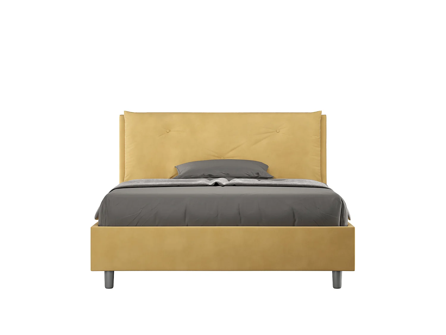 Gestoffeerd bed 140x210 met lattenbodem microvezel oker Appia Large