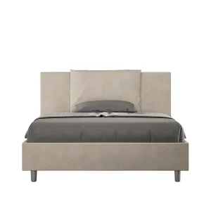 Gestoffeerd Bed 140×210 met opbergruimte microvezel zand Antea