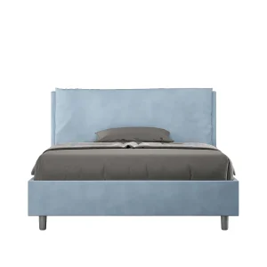 Gestoffeerd bed 140×200 met opbergruimte microvezel lichtblauw Antea Large Gestoffeerd bed 140×200 met opbergruimte microvezel lichtblauw Antea Large
