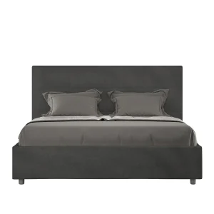 Gestoffeerd Bed 140×190 met opbergruimte microvezel grijs Mika Gestoffeerd Bed 140×190 met opbergruimte microvezel grijs Mika