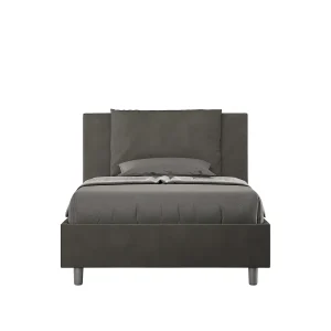 Gestoffeerd Bed 120×190 met lattenbodem microvezel grijs Antea Gestoffeerd Bed 120×190 met lattenbodem microvezel grijs Antea