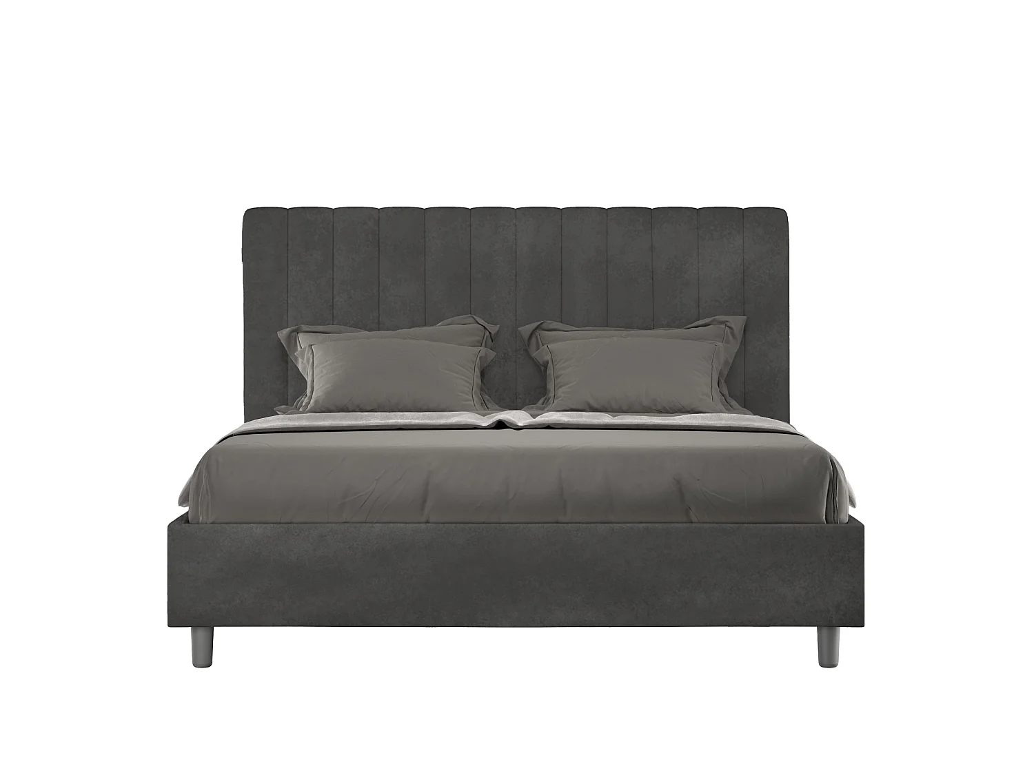 Gestoffeerd Bed 140x210 met opbergruimte microvezel grijs Agueda