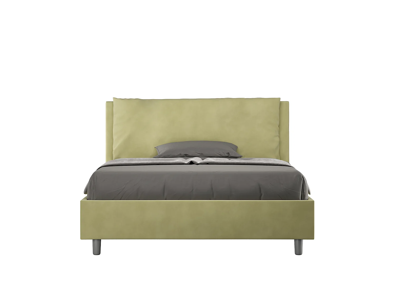 Gestoffeerd bed 140x210 met opbergruimte microvezel groen Antea Large
