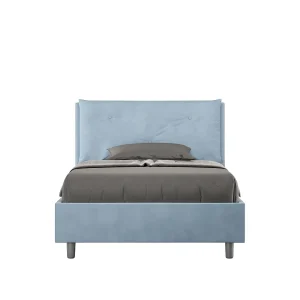 Gestoffeerd bed 120×190 met lattenbodem microvezel lichtblauw Appia Large Gestoffeerd bed 120×190 met lattenbodem microvezel lichtblauw Appia Large
