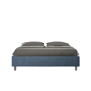 Gestoffeerd Bed 160×190 met opbergruimte microvezel blauw Azelia Gestoffeerd Bed 160×190 met opbergruimte microvezel blauw Azelia