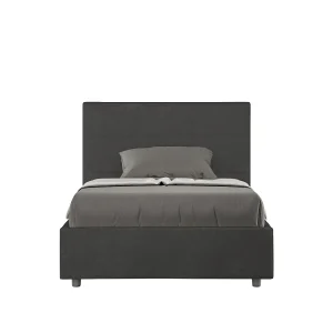 Gestoffeerd Bed 120×190 met opbergruimte microvezel grijs Mika Gestoffeerd Bed 120×190 met opbergruimte microvezel grijs Mika