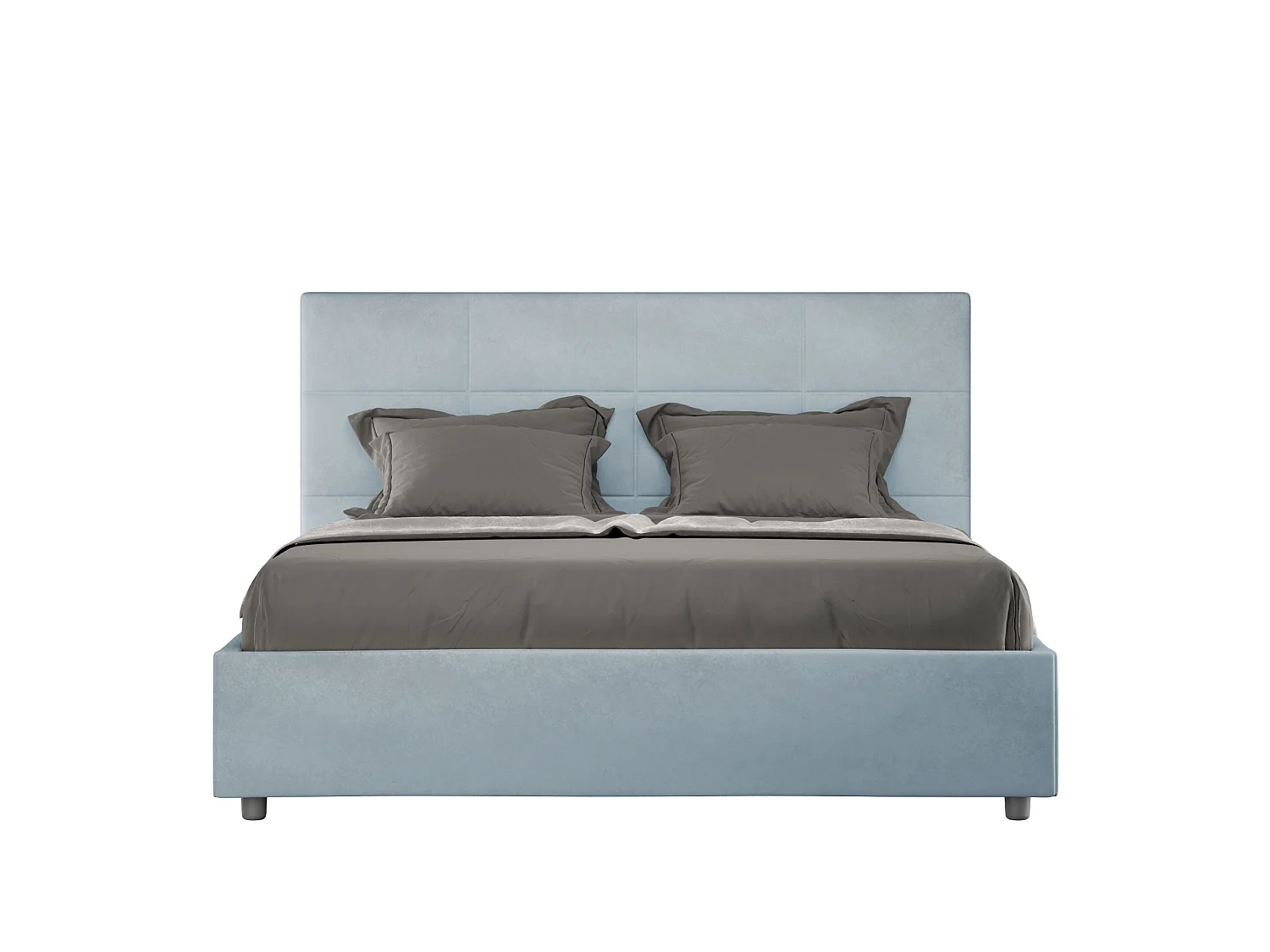 Gestoffeerd Bed 140x200 met opbergruimte microvezel lichtblauw Mika