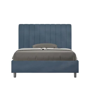 Gestoffeerd Bed 120×200 met opbergruimte microvezel blauw Agueda Gestoffeerd Bed 120×200 met opbergruimte microvezel blauw Agueda