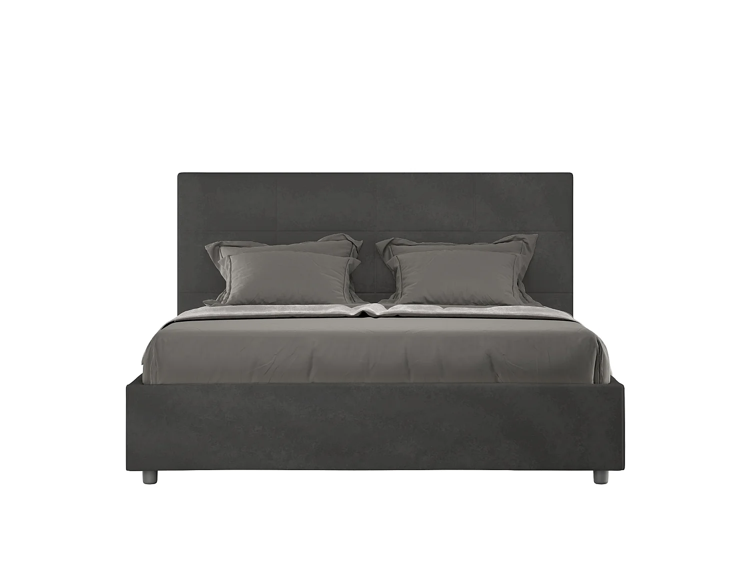 Gestoffeerd Bed 140x210 met opbergruimte microvezel grijs Mika