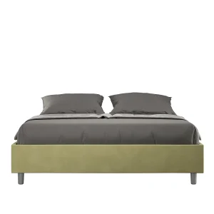 Gestoffeerd Bed 160×190 met lattenbodem microvezel groen Azelia Gestoffeerd Bed 160×190 met lattenbodem microvezel groen Azelia