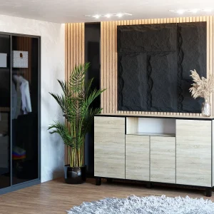 Grote 140cm hoge ladekast – Sonoma eik – Ruim en modern woonkamer meubel – TV