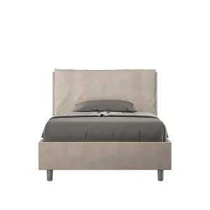 Gestoffeerd bed 120×210 met opbergruimte microvezel zand Antea Large Gestoffeerd bed 120×210 met opbergruimte microvezel zand Antea Large