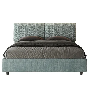 Gestoffeerd bed 160×200 met opbergruimte stof Aragona 7 lichtblauw Mados
