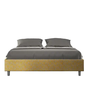 Gestoffeerd Bed 160×200 met lattenbodem stof Era 06 geel Azelia