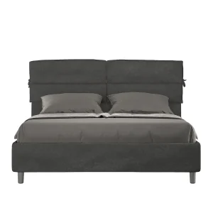 Gestoffeerd Bed 160×200 met opbergruimte microvezel grijs Nandy