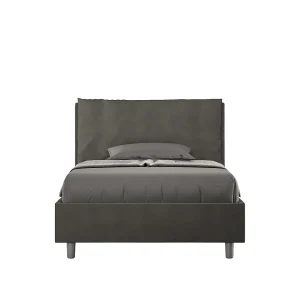 Gestoffeerd bed 120×190 met opbergruimte microvezel grijs Antea Large Gestoffeerd bed 120×190 met opbergruimte microvezel grijs Antea Large