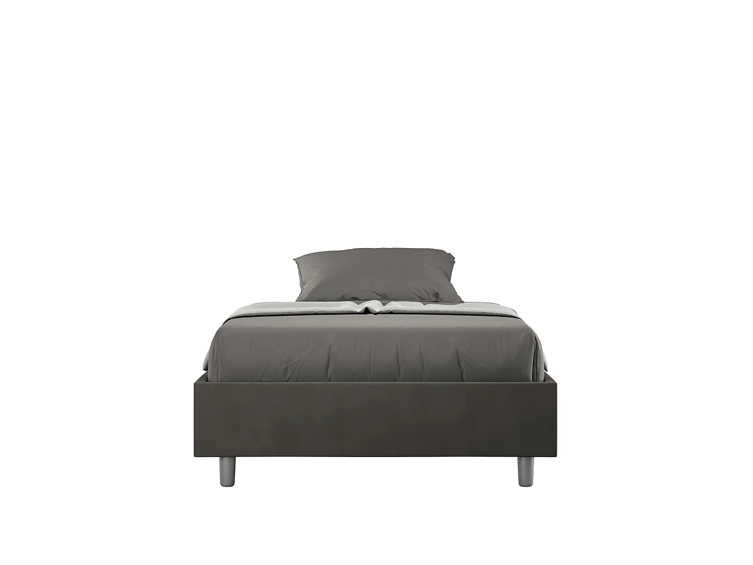 Gestoffeerd Bed 140x210 met opbergruimte microvezel grijs Azelia
