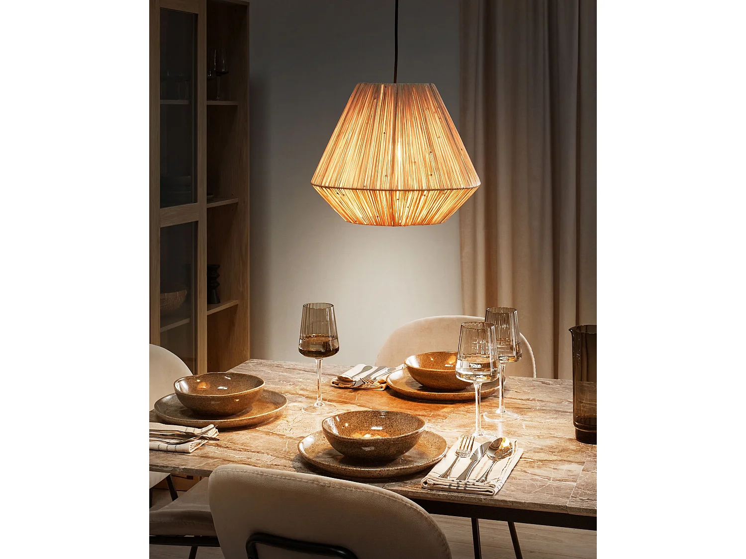 Hanglamp DAMIT Wicker Natuurlijk