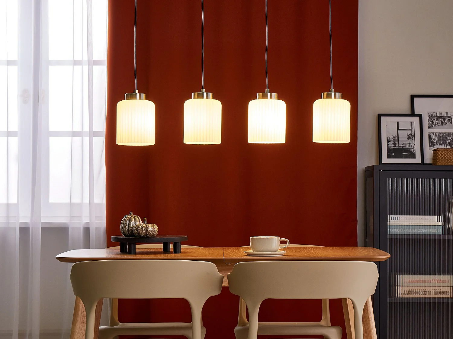 Hanglamp CAUDELO Metaal Zwart/wit