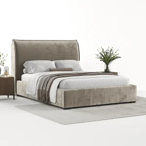 Gestoffeerd bed Splash – 160 x 200 cm – chenillestof – beige Gestoffeerd bed Splash – 160 x 200 cm – chenillestof – beige