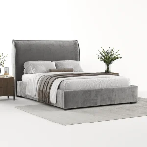 Gestoffeerd bed Splash – 180 x 200 cm – chenillestof – grijs Gestoffeerd bed Splash – 180 x 200 cm – chenillestof – grijs