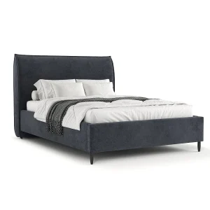 Gestoffeerd bed Shell – 180 x 200 cm – fluweelstof – grafiet Gestoffeerd bed Shell – 180 x 200 cm – fluweelstof – grafiet