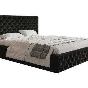 Gestoffeerd bed 140×200 Furis, glamourstijl – Tweepersoonsbed 140×200 cm – fluwelen Zwart (Amor Velvet 4322) Gestoffeerd bed 140×200 Furis, glamourstijl – Tweepersoonsbed 140×200 cm – fluwelen Zwart (Amor Velvet 4322)