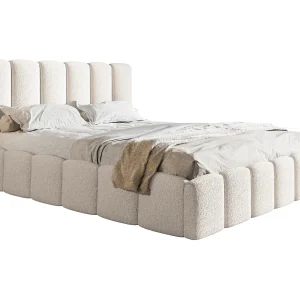 Gestoffeerd bed 140×200 Palermo met lattenbodem – opbergruimte, Bouclé Crème (Anthology 1) Gestoffeerd bed 140×200 Palermo met lattenbodem – opbergruimte, Bouclé Crème (Anthology 1)
