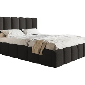 Gestoffeerd bed 140×200 Palermo met lattenbodem – opbergruimte, Bouclé Zwart (Anthology 19) Gestoffeerd bed 140×200 Palermo met lattenbodem – opbergruimte, Bouclé Zwart (Anthology 19)