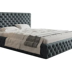 Gestoffeerd bed 140×200 Furis, glamourstijl – Tweepersoonsbed 140×200 cm – fluwelen Donkergrijs (Jasmine 96) Gestoffeerd bed 140×200 Furis, glamourstijl – Tweepersoonsbed 140×200 cm – fluwelen Donkergrijs (Jasmine 96)