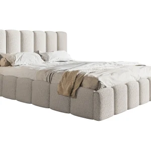 Gestoffeerd bed 140×200 Palermo met lattenbodem – opbergruimte, Bouclé Lichtgrijs (Anthology 15) Gestoffeerd bed 140×200 Palermo met lattenbodem – opbergruimte, Bouclé Lichtgrijs (Anthology 15)