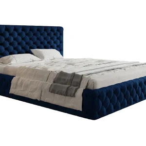 Gestoffeerd bed 140×200 Furis, glamourstijl – Tweepersoonsbed 140×200 cm – fluwelen Blauw (Kronos 09) Gestoffeerd bed 140×200 Furis, glamourstijl – Tweepersoonsbed 140×200 cm – fluwelen Blauw (Kronos 09)