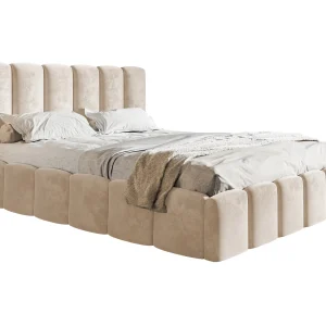 Gestoffeerd bed 140×200 Palermo met lattenbodem – opbergruimte, fluwelen Beige (Amor Velvet 4304) Gestoffeerd bed 140×200 Palermo met lattenbodem – opbergruimte, fluwelen Beige (Amor Velvet 4304)