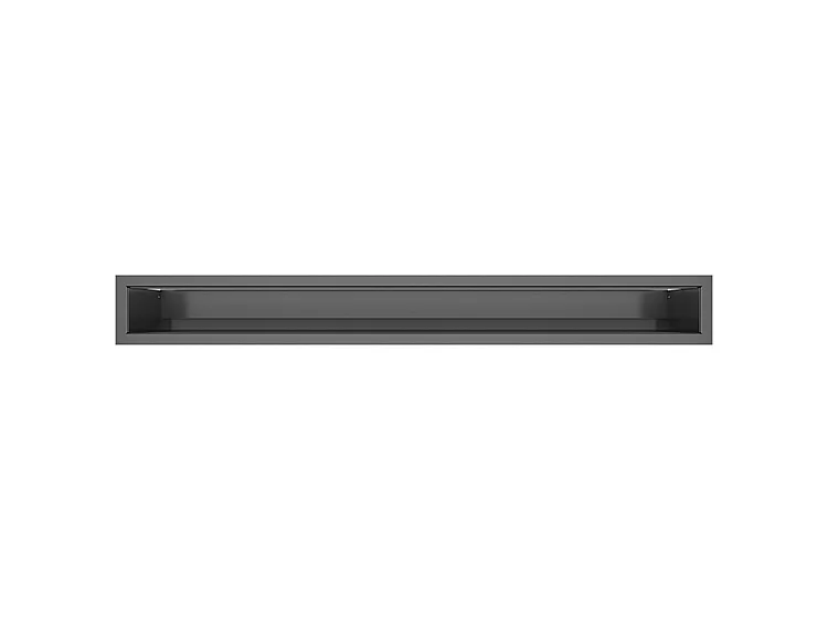 Grafietkleurig ventilatierooster voor open haard - Loft 90x800